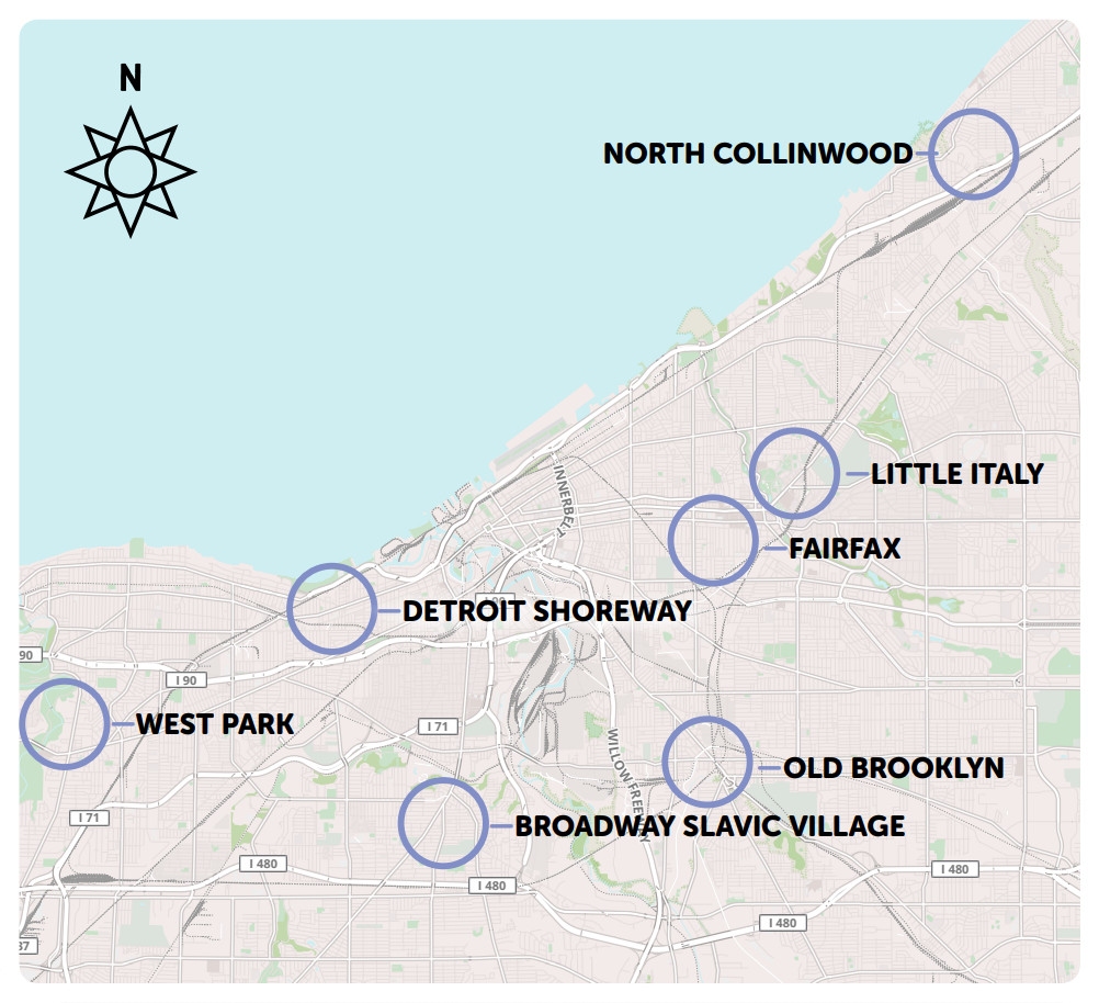 Map of Cleveland Garden Neighborhoods